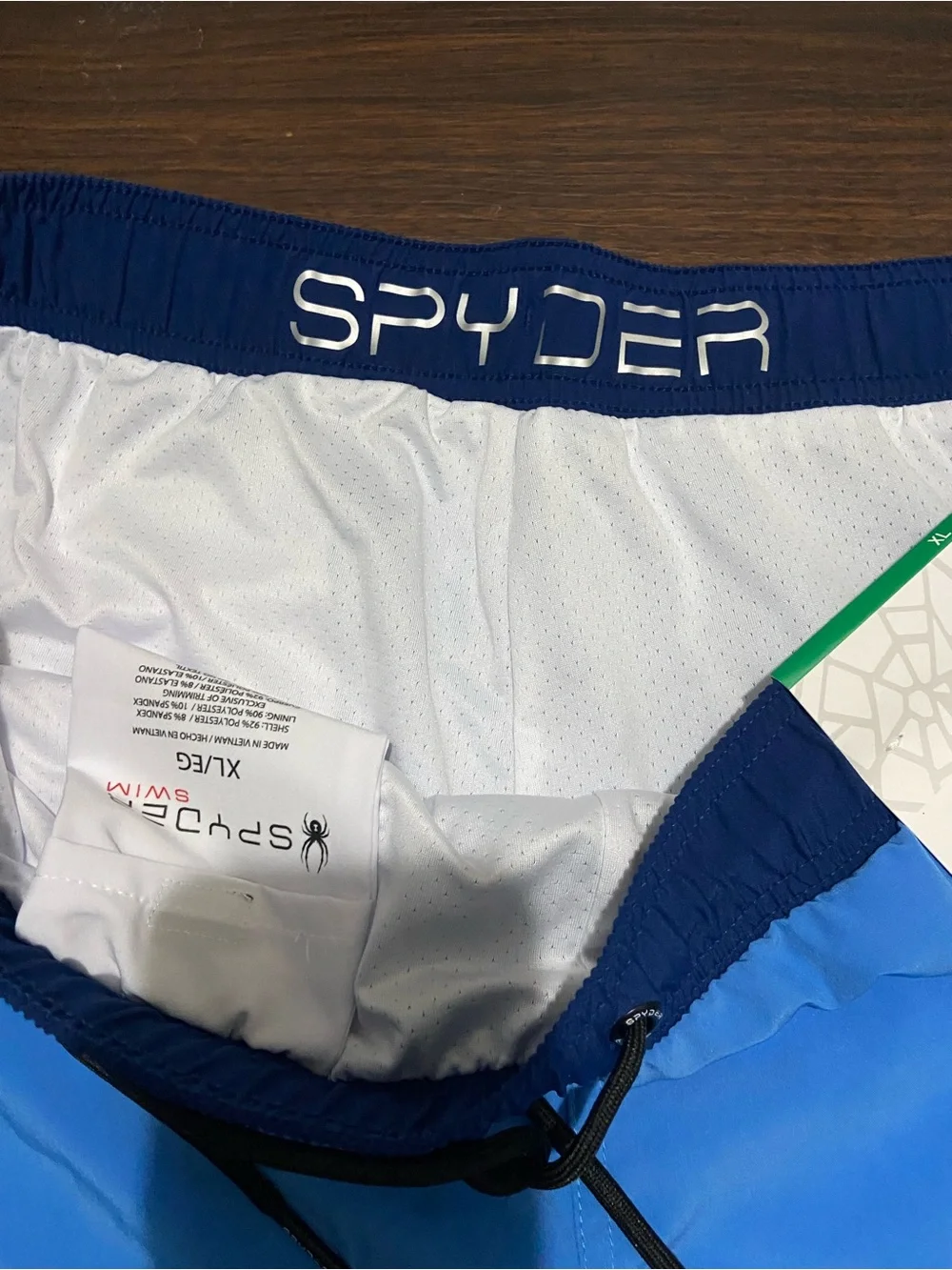 Spyder Swim Trunks Mens XL Blue Quick Dry 30+ UPF Stretch Lined Shorts